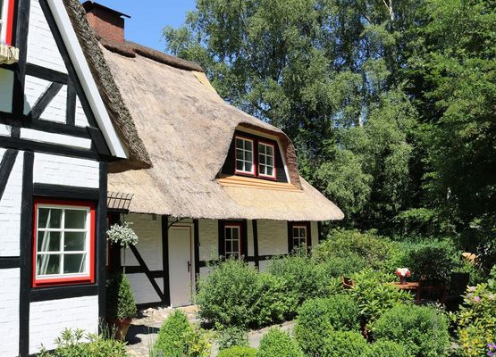 3 apartments in thatched cottage with outdoor sauna, large garden, playground